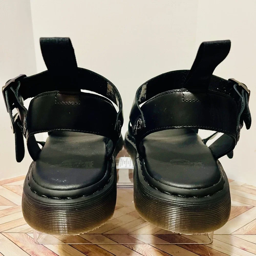 Dr Martens Gryphon Brando Leather Gladiator Sandals Men 14 Black Mono Gladiator